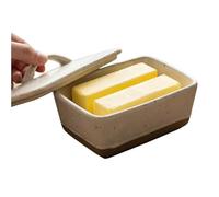 Mantequera de Ceramica, Plato de Mantequilla con Tapa Butter Dish Box Mantequillera Porcelana Francesa Recipiente para Manteca con Sabor Fresco para Mantequilla Frigorífico Fresca Suave, 350 ml