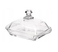 Mantequera de cristal con tapa, 17 x 10 cm, transparente