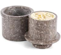 Mantequera de mármol con tapa, hecha a mano, estilo francés de cebra negra, para encimera, mantequera de 10,8 cm para decoración de cocina, almacenamiento de mantequilla untable (Oceanic, One Size)