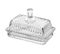 Mantequera de vidrio con tapa, ideal for restaurantes, recipiente transparente for exhibición de quesos y postres
