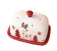 Mantequera Ideal For Regalos Navideños, Platos, De Comida Occidental, Galletas Dim Sum Y Postres Con Tapa Para Hogar Cocina