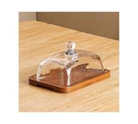 Mantequera Mantequillera de Madera y Cristal for Tartas, Frutas, Etc. Ideal for Exhibir Postres en Hoteles Para la cocina