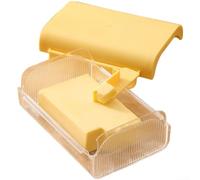 Mantequera sellada hecha de material ABS apto para alimentos con interior liso para una limpieza rápida a mano o lavavajillas (amarillo)