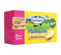 mantequilla Central Lechera Asturiana en Pastilla (125g, 250g, 500g, 1kg) Tradicional, Sin Lactosa y (Productos Refrigerados) (1 PASTILLA, Mantequilla Tradicional en Pastilla 1kg)