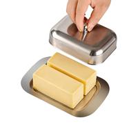 Mantequilla Con Tapa | Bandeja Contenedor De Alimentos Con Mango,Soporte Para Mantequilla - Para Encimera Refrigerador Comedor Desayuno Vacaciones Cena Queso Crema Postre Pastisseri