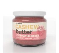 Mantequilla de Anacardos GymBeam con Coco, Chocolate Blanco y Fresas 340g, Rica en Proteínas, Fibra y Grasas Saludables, Sin Aceite de Palma, Sabor Único y Cremoso, 340 g