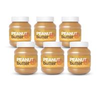 Mantequilla de cacahuete natural GymBeam, proteica, sin azúcar añadido, rica en grasas saludables, de gran sabor y textura cremosa, ideal para platos dulces y salados, crujiente, 6 x 340 g