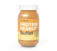 Mantequilla de cacahuete proteica GymBeam - Sin azúcar añadido, con cacahuetes tostados and aislado de proteína de suero, rica en fibra y ácidos grasos insaturados, Vainilla, 900 g
