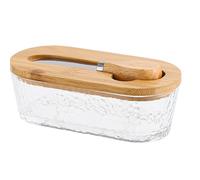 Mantequillera,300 ml de Vidrio Cuadrado Hermético,Recipiente para mantequilla con tapa y contenedor de queso - para Queso Verduras Frutas Hogar Picnic Camping Viaje