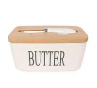 Mantequillera Caja for sellar mantequilla Mantequera con tapa Mantequeras de cerámica Platos Latas Bandejas for queso cocina tapas(White)