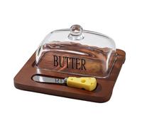 Mantequillera, campana rectangular para mantequilla, cuenco transparente con tapa y asa, recipiente para mantequilla, mantequilla, mantequilla, conservador de mantequilla con cuchillo de mantequilla