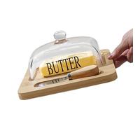 Mantequillera, campana rectangular para mantequilla, cuenco transparente con tapa y asa, recipiente para mantequilla, mantequilla, mantequilla, conservador de mantequilla con cuchillo de mantequilla