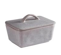 Mantequillera Con Tapa Mantequera de cerámica con tapa, soporte de porcelana vintage for guardar mantequeras, organizador de platos con asa, apto for lavavajillas(350ML Gray)