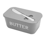 Mantequillera Con Tapa, Organizador Con Práctico Soporte De Acero Inoxidable For Espátula, Bandeja Ligera De Polipropileno for Mantequilla, Ideal for Una Cocina Ordenada.(Gray)
