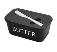 Mantequillera Con Tapa, Organizador Con Práctico Soporte De Acero Inoxidable For Espátula, Bandeja Ligera De Polipropileno for Mantequilla, Ideal for Una Cocina Ordenada.(Black)