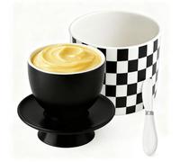 Mantequillera Francesa Con Tapa, Mantequera Francesa Con Cuchillo, Mantequera de Cerámica, Mantequilla Agua Refrigerado, Butter Dish para Guardar Mantequilla Fresca (Cuadrado, 6 oz)