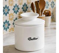 Mantequillera Francesa, Mantequera Francesa, Mantequera De Cerámica, Porcelana Blanca, Francesa De Cerámica Para Mantequilla Fresca Con Hierbas Aromáticas,Blanco