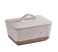 Mantequillera Mantequera de cerámica con tapa, soporte porcelana vintage for guardar mantequeras, organizador platos asa, apto for lavavajillas(350ML White)