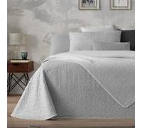Manterol Colcha bouti reversible estampado floral gris - cama 150/160cm