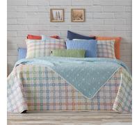 Manterol Colcha bouti reversible estampado geometrico cuadros- cama 150/160cm