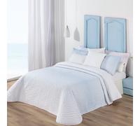 Manterol Colcha bouti reversible estampado motas degradé azul cama 135/140cm