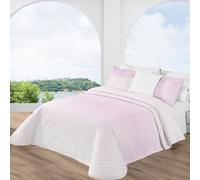 Manterol Colcha bouti reversible estampado motas degradé rosa cama 135/140cm
