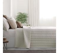Manterol Colcha bouti reversible estampado raya y espiga beige - cama 180cm