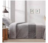 Manterol Edredón Comforter con Borreguillo Doko 070 Geométrico Gris 12 (135/140 cm)