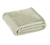 Manterol Manta Plaid sofá Borreguito Unicolor Rayas Verde - Lines Melange 05 Verde