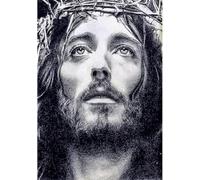 mantianhome Kit de bordado para adultos, diseño de hombre Jesús, flor cristiana (hombre), estampado de punto de cruz, patrón de bordado de 11 quilates, kit de bordado artesanal avanzado40X50CM