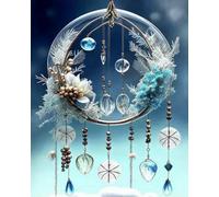 mantianhome Kit de punto de cruz para adultos: Atrapasueños de plumas 11CT, kit de bordado preimpreso para principiantes, kit de costura DIY - 40x50cm
