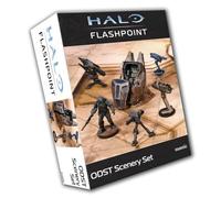 mantic Halo: Flashpoint ODST Scenery Set | Expansión de terreno de cápsula y torreta para juego de miniaturas Halo | Paquete de paisaje de campo de batalla