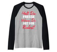 Mantiene la Comida Cuando hablas Conmigo Camiseta Manga Raglan