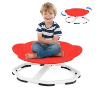 Mantigositeen Silla giratoria con sensor de carrusel para niños 360°, autismo TDAH asiento para coordinación física y entrenamiento de equilibrio, silla Sensory para niños y niñas, garra de gato roja