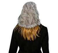 Mantilla de encaje para novia, pañuelo para la cabeza, para despedida de soltera, despedida de soltera, velo de novia, mantilla de encaje, blanco, Talla única
