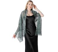 Mantilla de moda para mujer, chal de fiesta de boda para mujer, con ribete de encaje, bufandas, chal, velo, foulard femenino, envoltura de boda para mujer, verde, Talla única