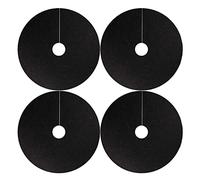 Mantillos de fibra de coco, anillo de mantillo de árbol, 82 cm, tapetes reutilizables no tejidos, tapete protector de malezas para control de malezas, diámetro exterior negro, 4 unidades
