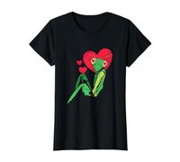 Mantis Religiosa Enamorada Camiseta gráfica económica, Mujer, Negro, XS