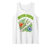 Mantis Rezante Groovy Floral Acuarela Boho Rezando Mantis Camiseta sin Mangas