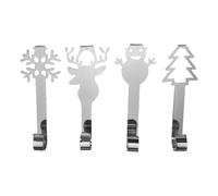 Manto de ganchos para calcetines - Clips resistentes, 4 piezas antideslizantes para Navidad con agarre seguro, soporte para guirnaldas con base resistente, gancho para navideños, clip para est