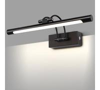 MantoLite LED Regulable Lámparas de Pared 10W,40CM Interior Iluminación para cuadros y expositores Cabeza Giratoria Lectura Lámpara,Negro Baño Espejo Apliques de Pared 3000K/4000K/6000K