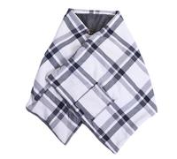 Mantón calentado por USB, 63,0x23,6 Pulgadas, Suave para la Piel, 3 ajustes de Calor, Manta calentada portátil para el hogar, Camping, Terciopelo, visón, Fibra de Carbono (Cuadros Gris Blanco)