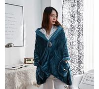 Mantón de hombre viejo engrosado acogedora manta de capa multiusos con botones manta de capa extra multiusos de doble capa para regalo cálido,C