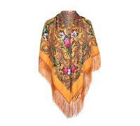 Mantón de Manila Mujer de Pico en Triángulo, Mantones de Flamenca Bordado en Flores, Mantoncillos de Flamenca de Flor Talla única