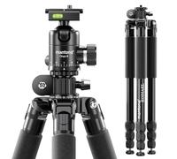 Mantona Kodiak L 284 + Cabezal esférico Onyx 8 Set Trípode fotográfico con Cabezal de Aluminio y Placa de Cambio rápido Compatible con Arca Swiss
