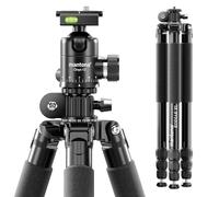 Mantona Kodiak L 324 + Cabezal esférico Onyx 12 Set Trípode fotográfico con Cabezal de Aluminio y Placa de Cambio rápido Compatible con Arca Swiss
