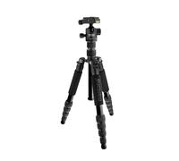 Mantona Light Traveller trípode de Viaje 131,5 cm Negro, trípode de Aluminio para cámara hasta 5 kg, Ligero con rótula de Bola y Placa Arca-Swiss, trípode y monopie