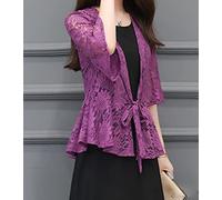 Mantoncillos De Flamenca Mujer,Ladies Lace Crochet Bolero Shrugs Cropped Tops Elegante Manga Corta Cardigan Open Front Sheer Shrugs Tops Shoulder Jacket Cloak Evening Party Cover Up Para Vestidos,Pu