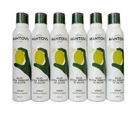 Mantova Aceite de Oliva Extra Virgen Spray 6×200 ml (1200 ml) - EVO Italiano Prensado en Frío, Spray Cocina Saludable, Control de Porciones, Pack Familiar Ahorro
