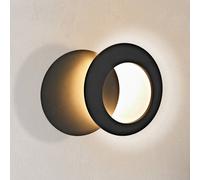 Mantra Iluminación Aplique de pared LED Toronto, negro, Ø 22 cm, aluminio, regulable
